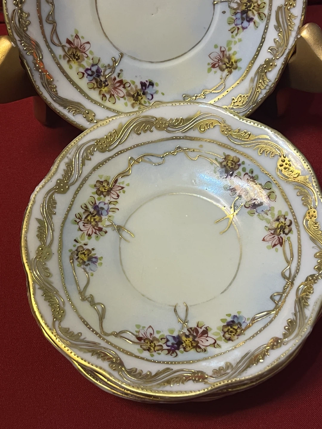 Antique Floral Saucers - Set of 4 - photo 4