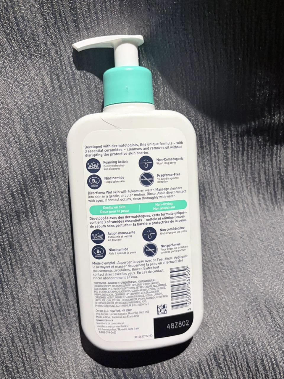 CeraVe Foaming Facial Cleanser for Normal to Oily Skin 355 mL - photo 2