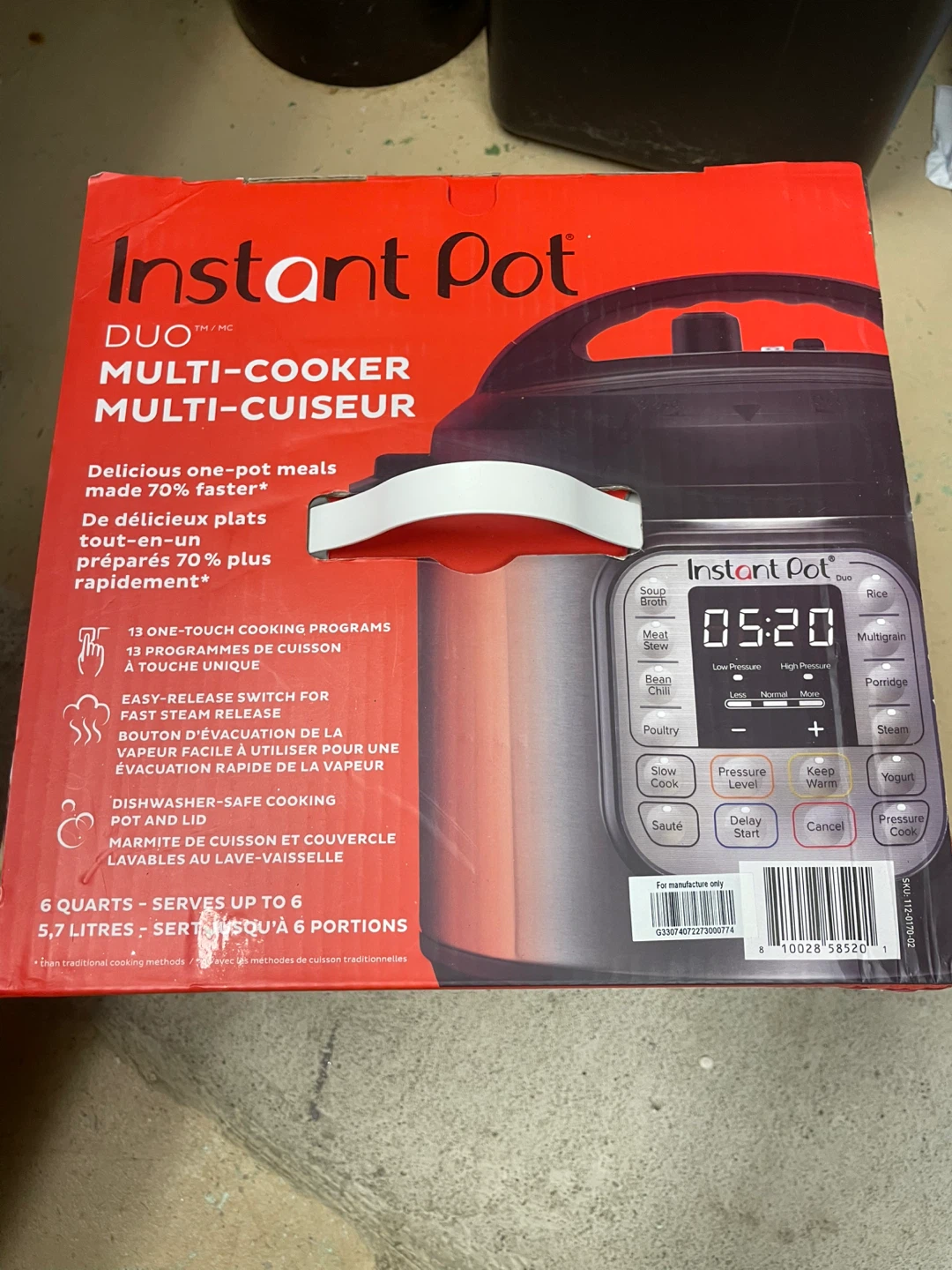 NEW in box Instant Pot DUO Multi-Cooker 6 Quart - photo 2