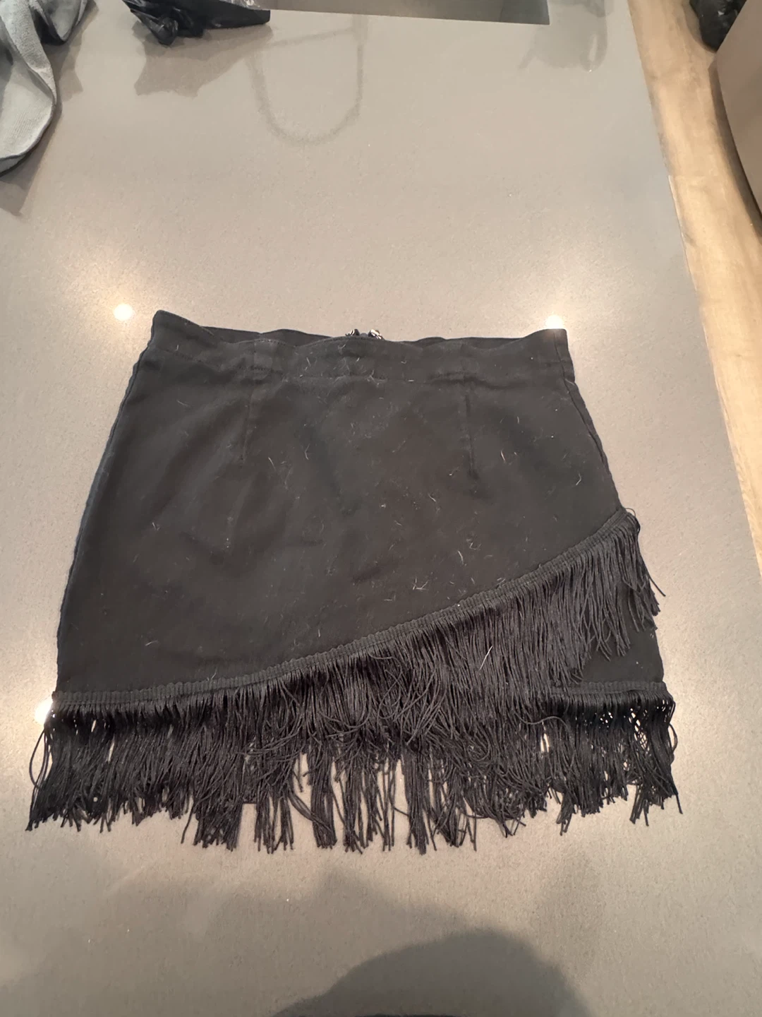 Black Fringe Mini Skirt - photo 3