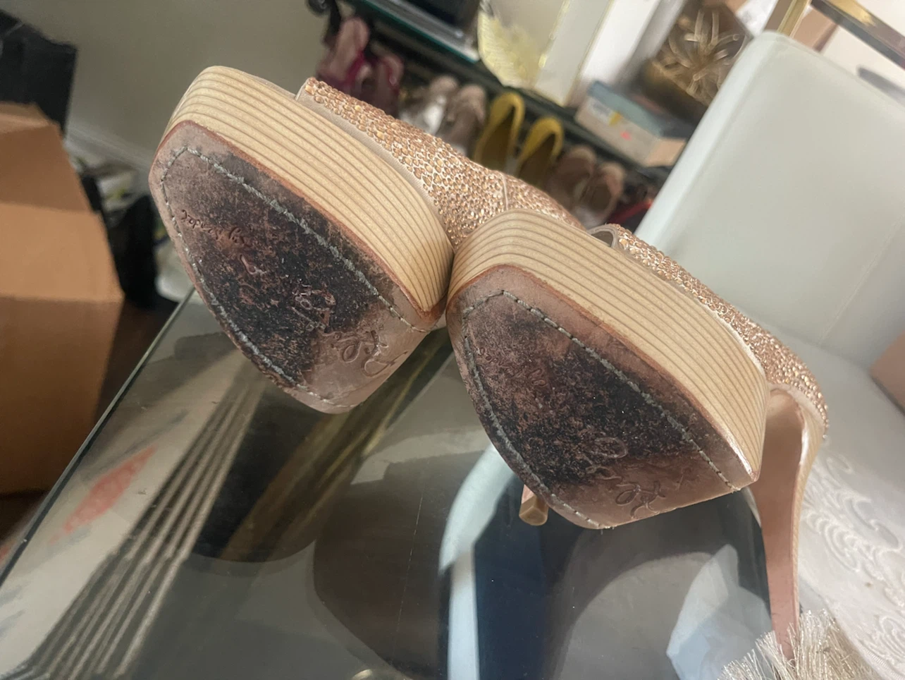Alice + Olivia Embellished Peep-Toe Heels