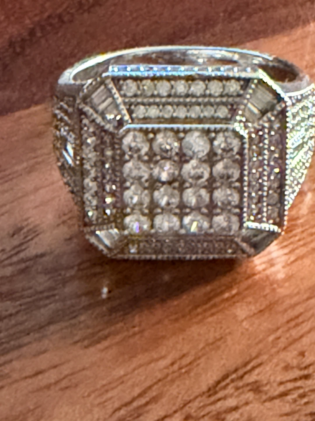 Sterling Silver 925 CZ Cocktail Ring Size 8.5-9