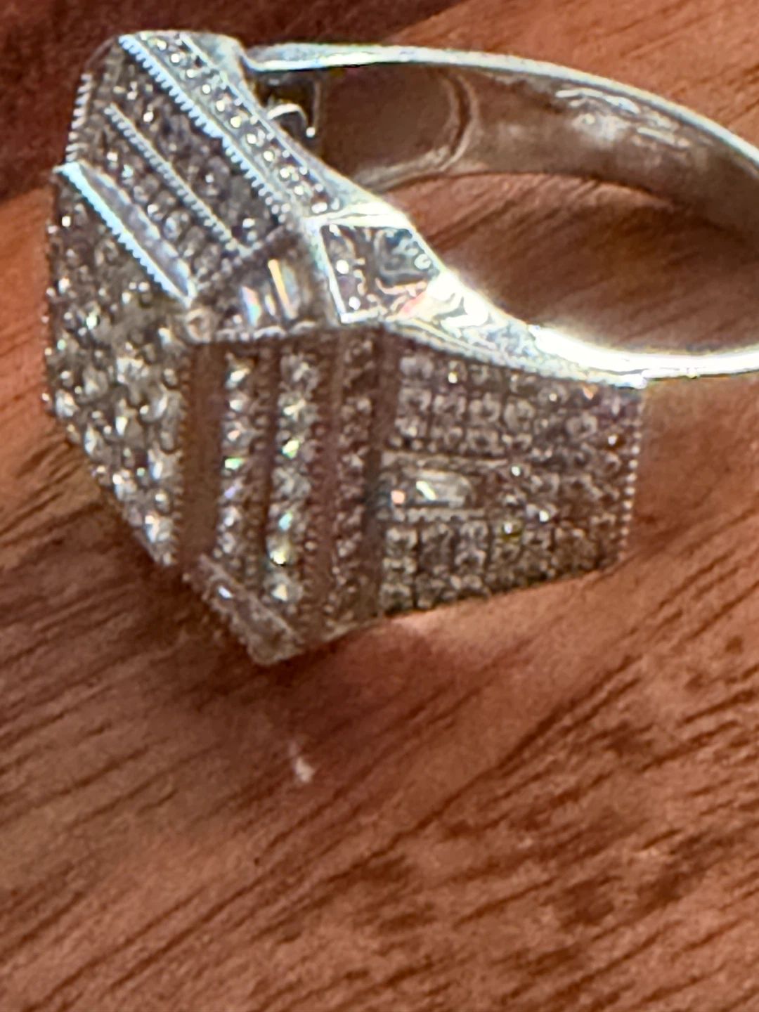 Sterling Silver 925 CZ Cocktail Ring Size 8.5-9 - photo 2