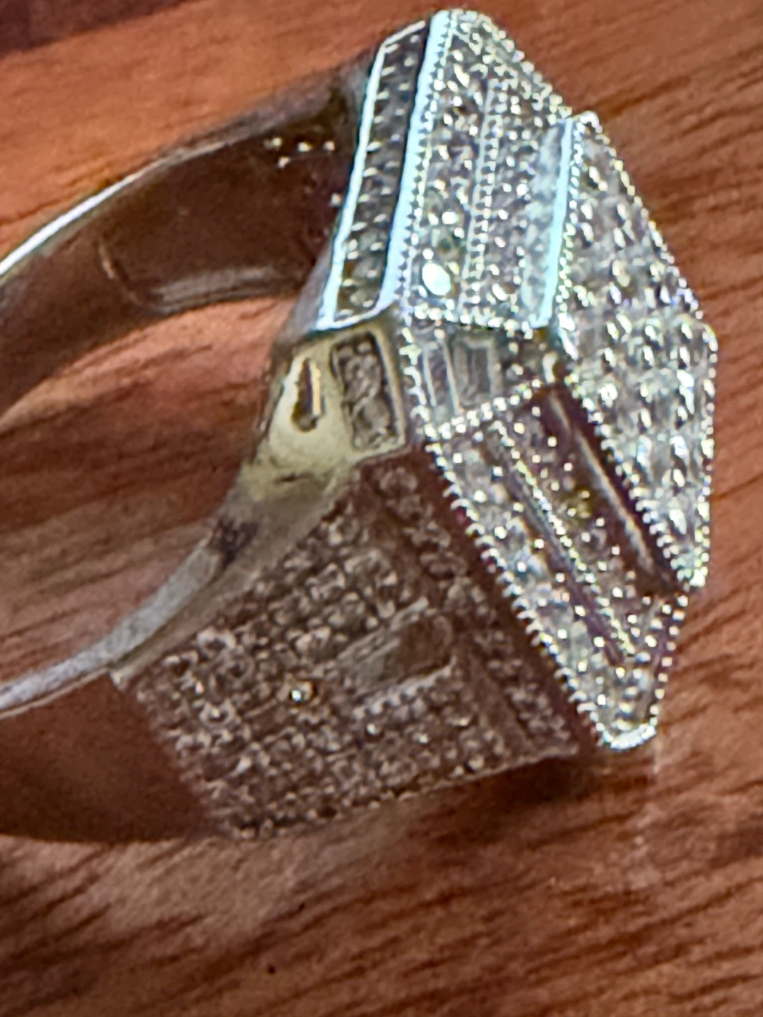 Sterling Silver 925 CZ Cocktail Ring Size 8.5-9 - photo 3