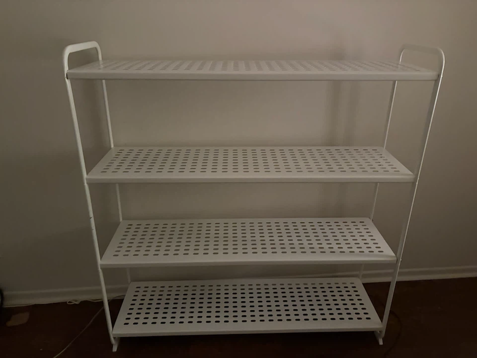 Ikea White 4-Tier Metal Shelf Unit