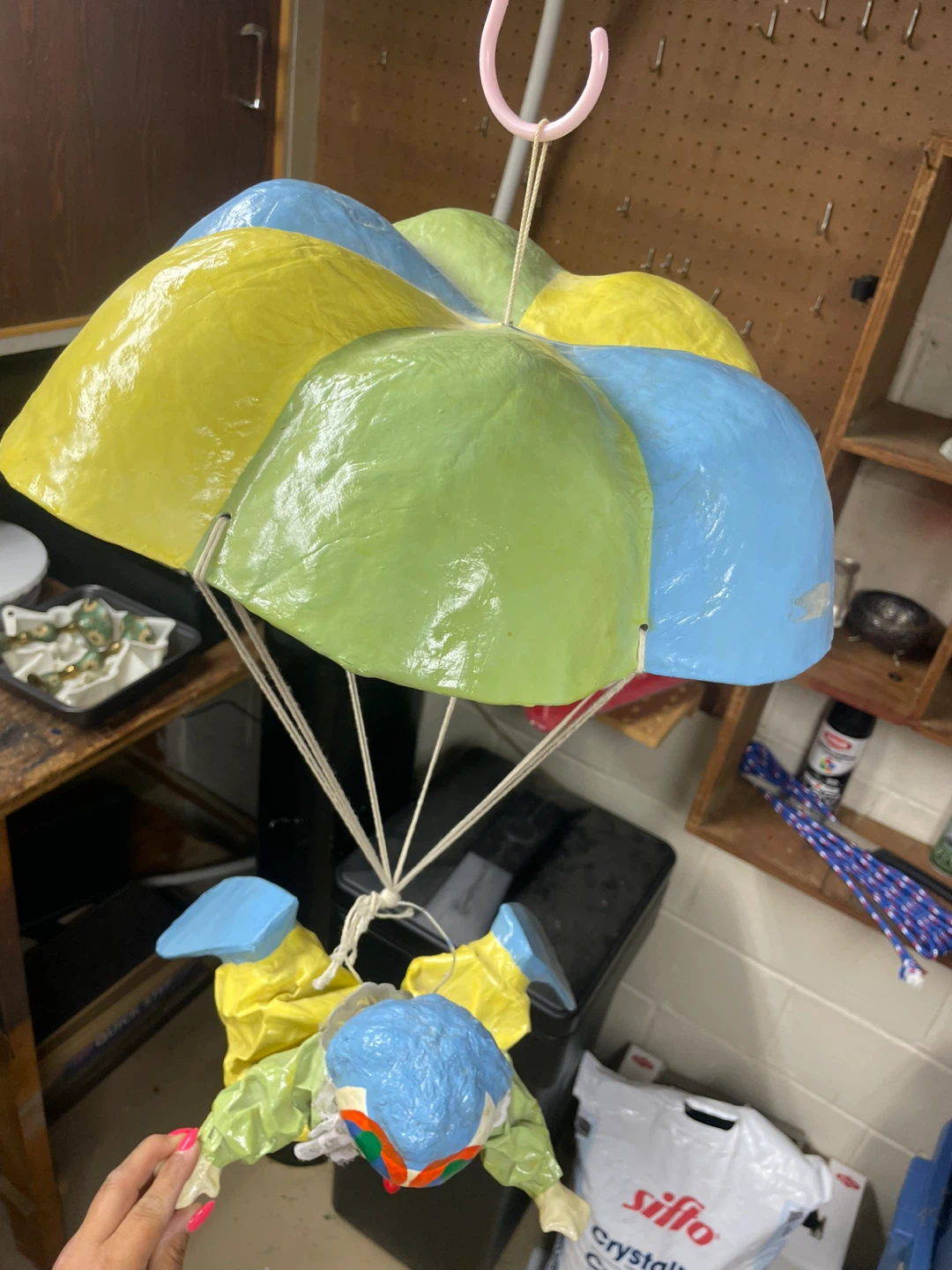 Handmade Parachuting Clown Figurine - photo 2