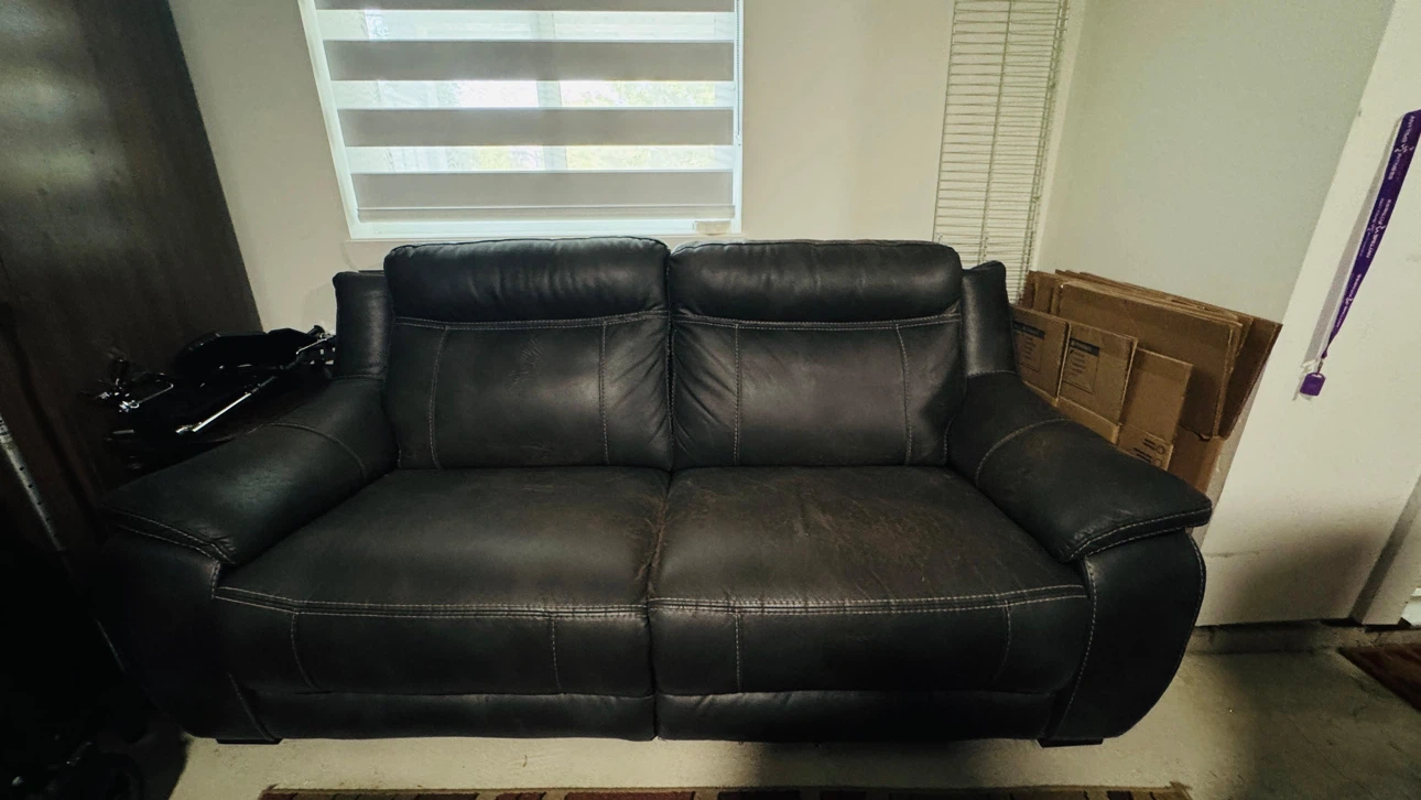 Brown Leather Loveseat
