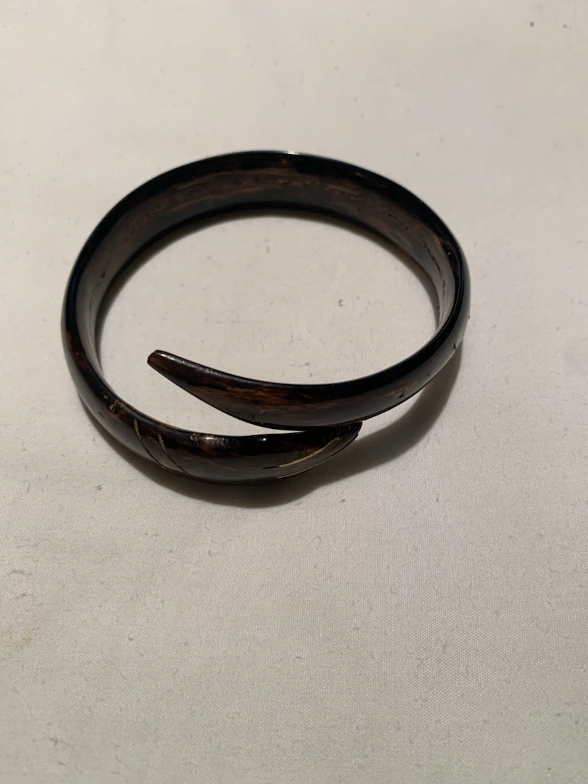 Dark Wood-Look Bangle Bracelet