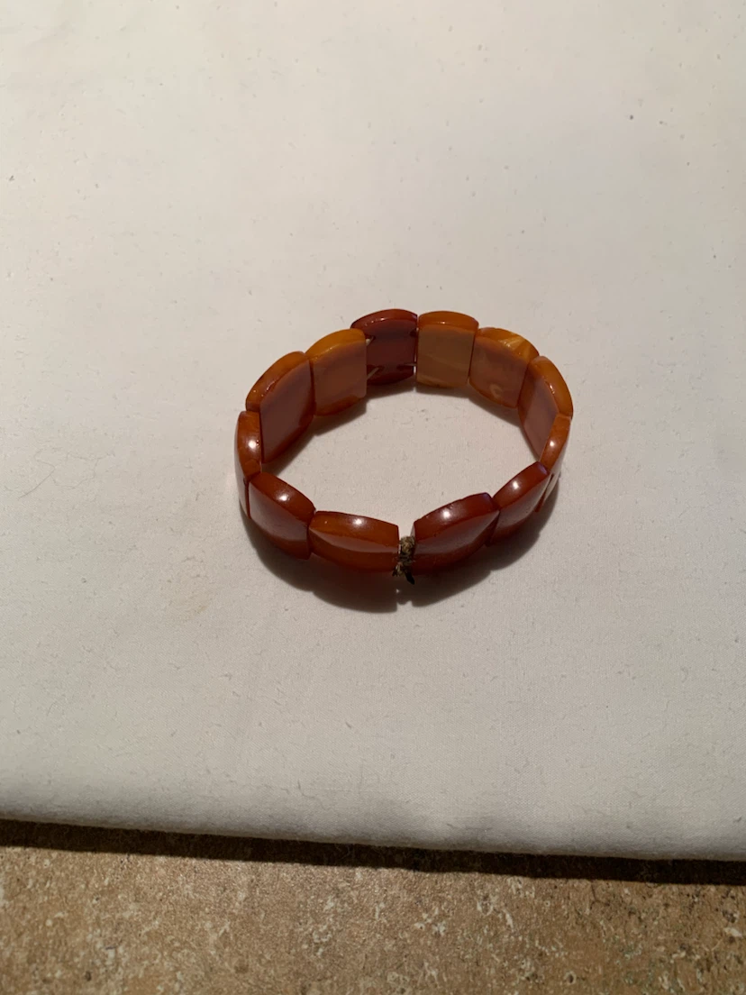 Amber coloured beaded bracelet - photo 2
