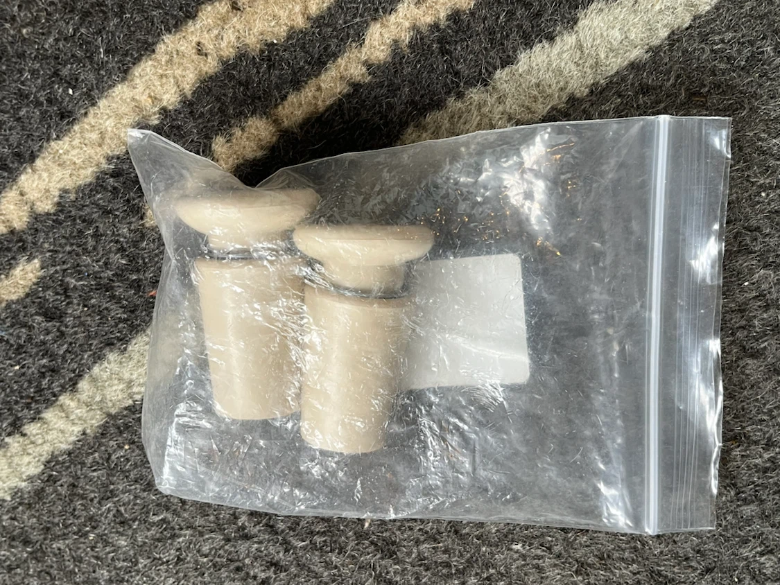 Pair of Beige Wooden Knobs