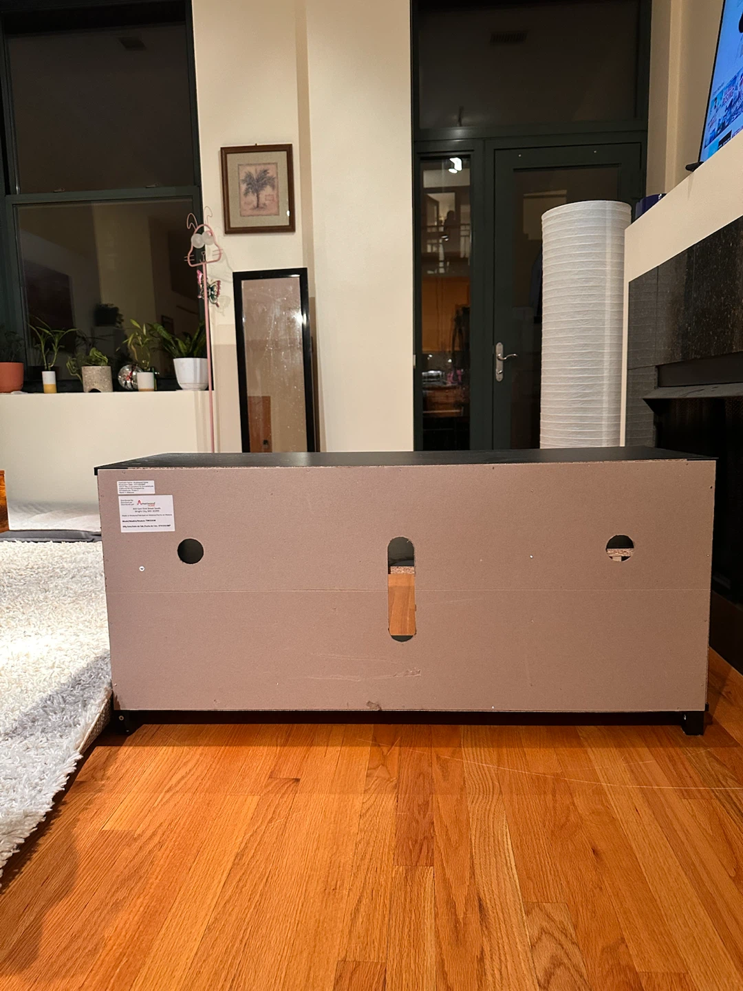 Black TV Stand with Shelves - photo 4