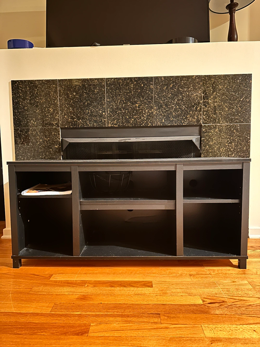 Black TV Stand with Shelves - photo 5