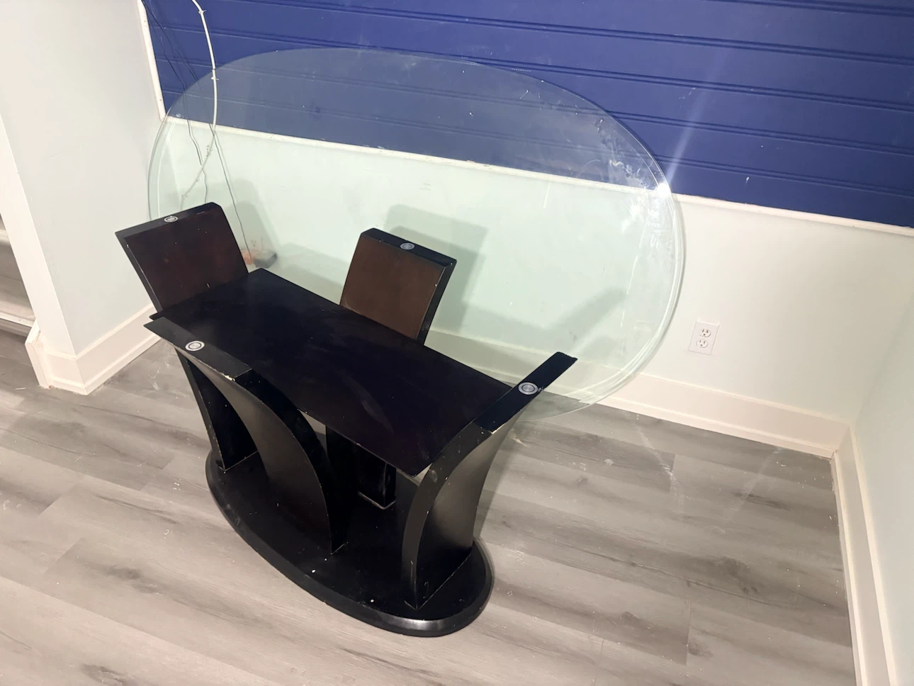 Glass top dining table