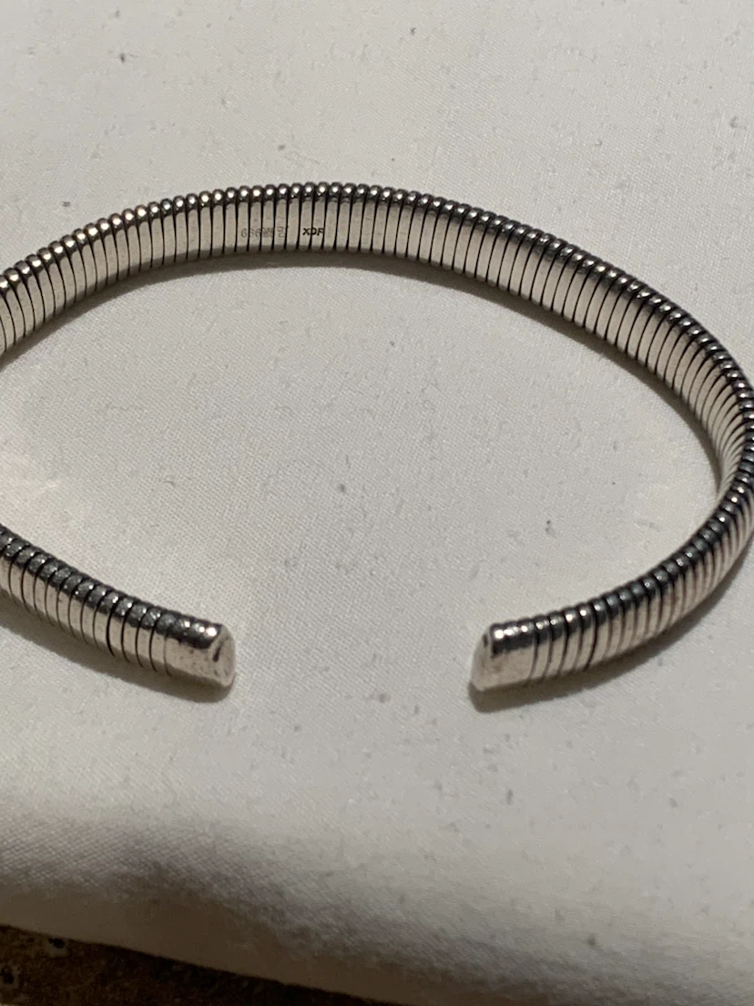 Silver Tone Coil Bangle Bracelet - photo 2