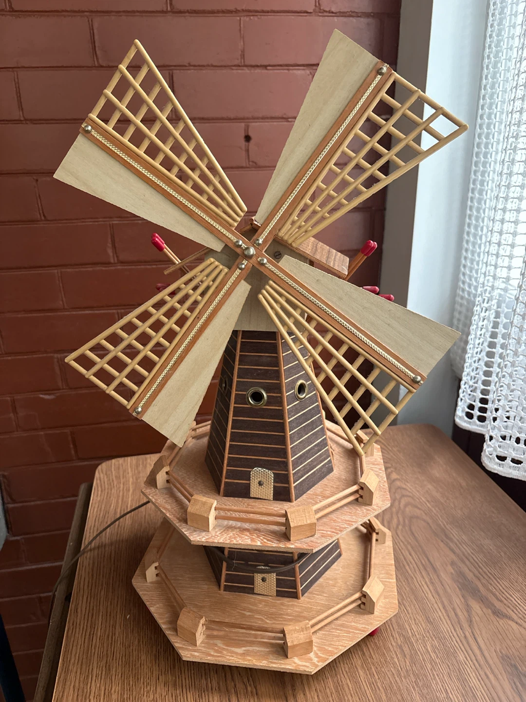 Wooden Windmill Decorative Piece