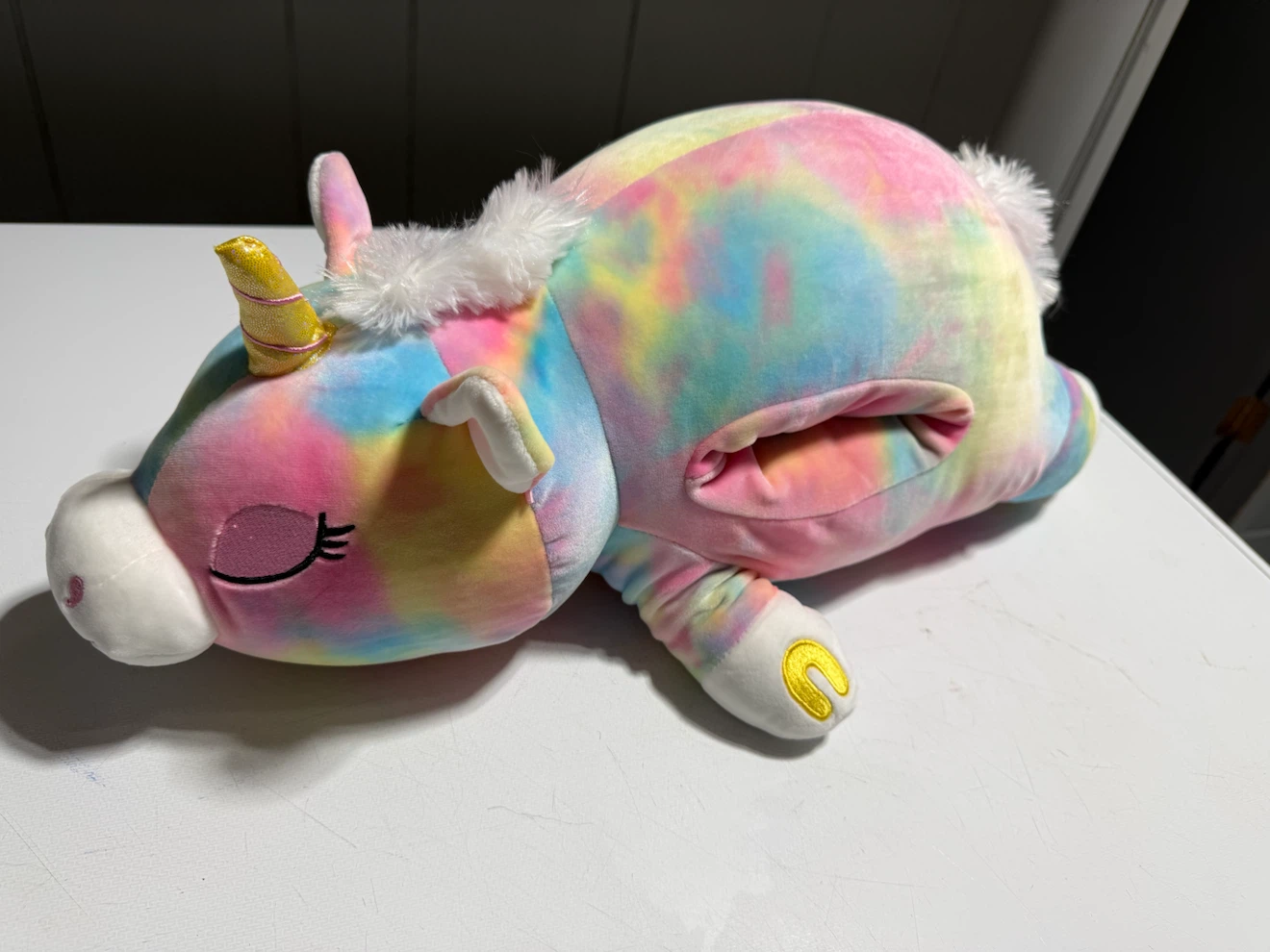 Squishmallows Hugmallows Trish Rainbow Unicorn Plush