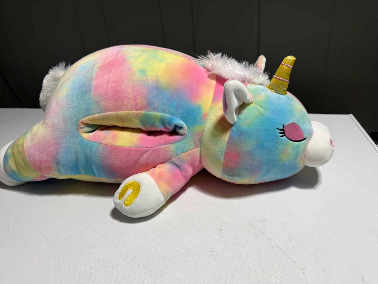 Squishmallows Hugmallows Trish Rainbow Unicorn Plush - photo 2