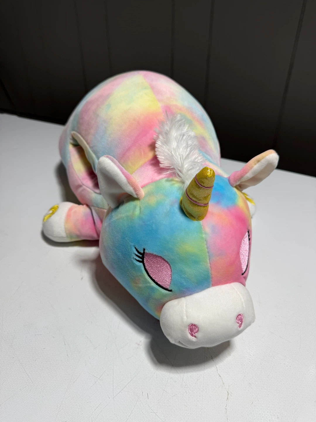 Squishmallows Hugmallows Trish Rainbow Unicorn Plush - photo 3
