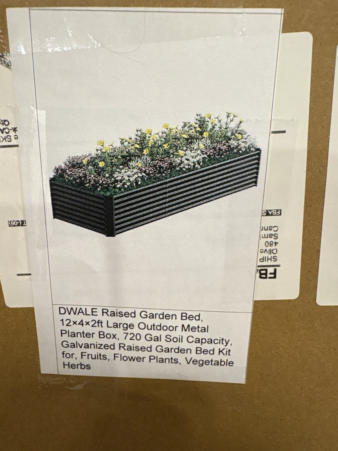 DWALE Raised Garden Bed 12x4x2ft Outdoor Metal Planter Box