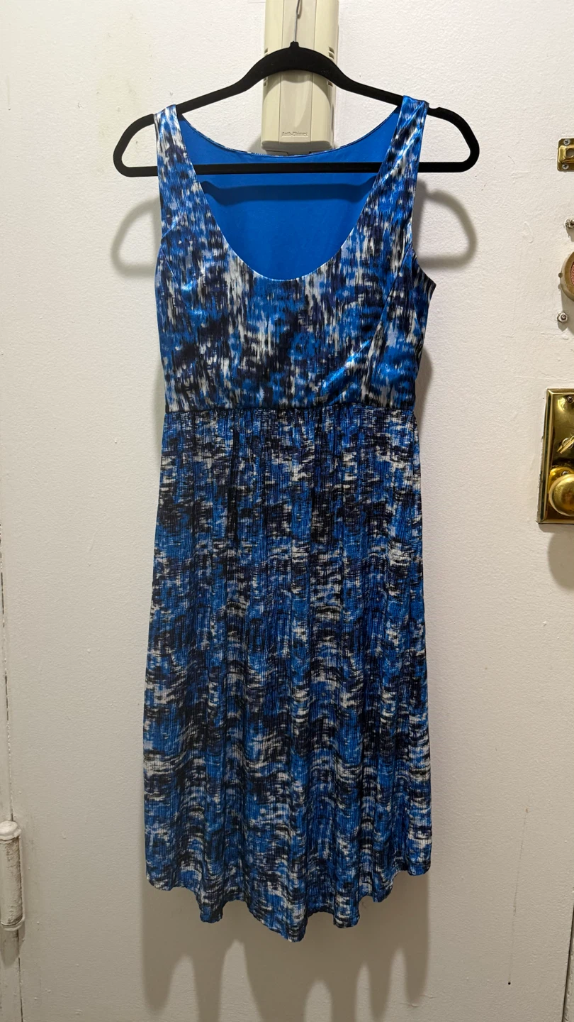 Ann Taylor Blue Print Sleeveless Dress Size 6 - photo 2