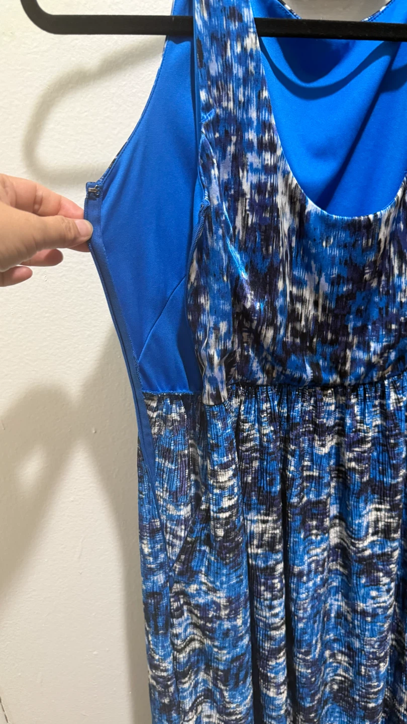 Ann Taylor Blue Print Sleeveless Dress Size 6 - photo 4