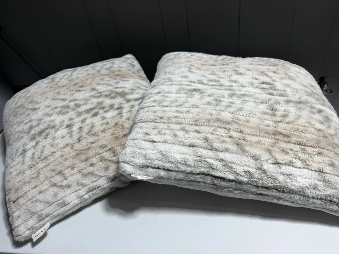 Nicole Miller Faux Fur Throw Pillows w/ Removable Zipper Covers