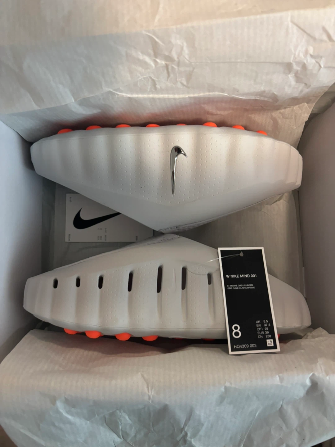 Nike Mind 001 Slide Light Smoke Grey size 8 Women’s/7 Men’s