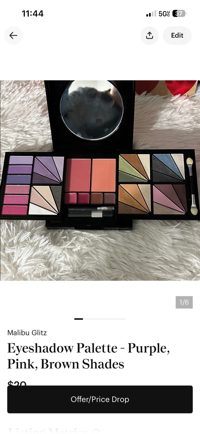 Malibu Glitz Eyeshadow Palette - Purple, Pink, Brown Shades