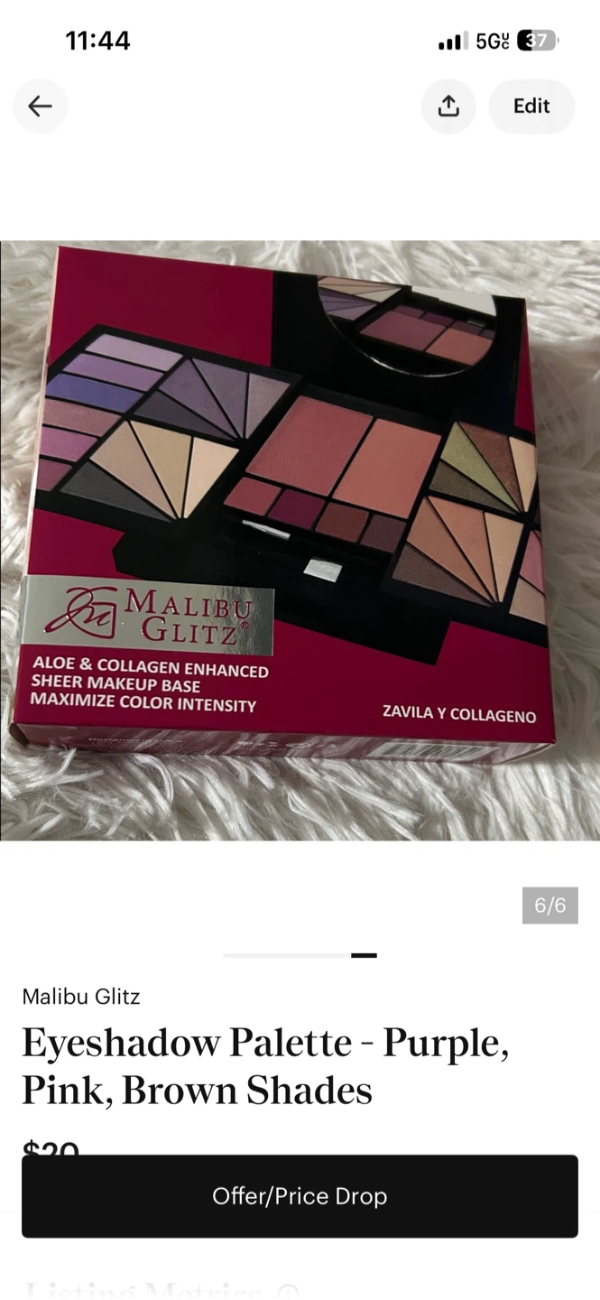 Malibu Glitz Eyeshadow Palette - Purple, Pink, Brown Shades - photo 2