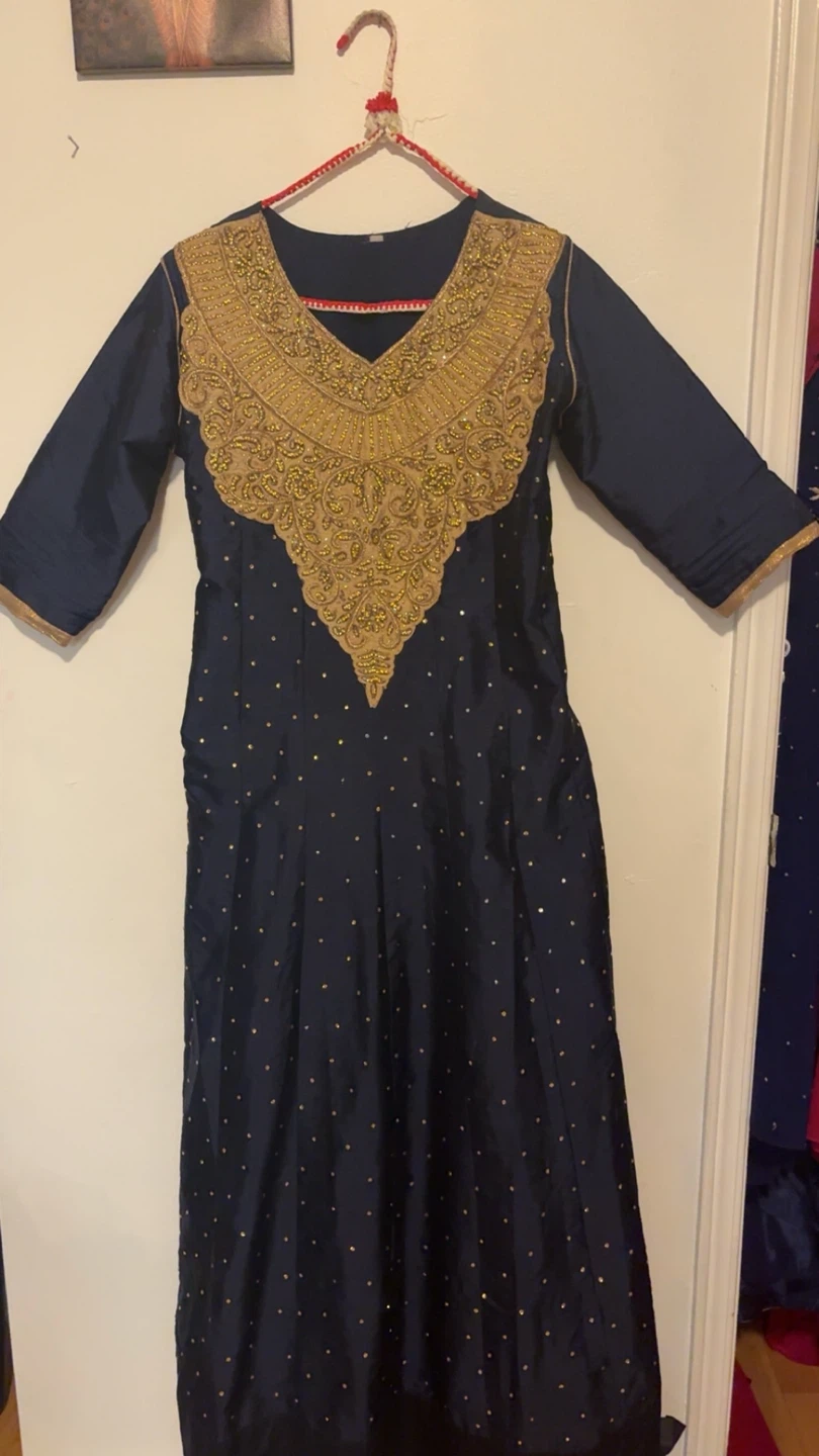 Navy Blue Embellished Kurti