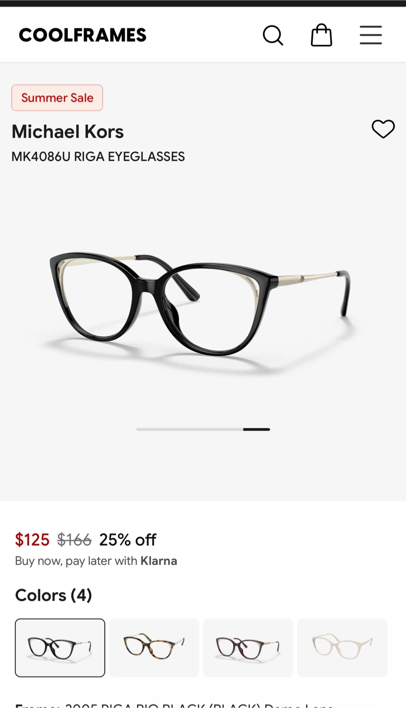 Michael Kors MK4086U Riga Eyeglasses Black