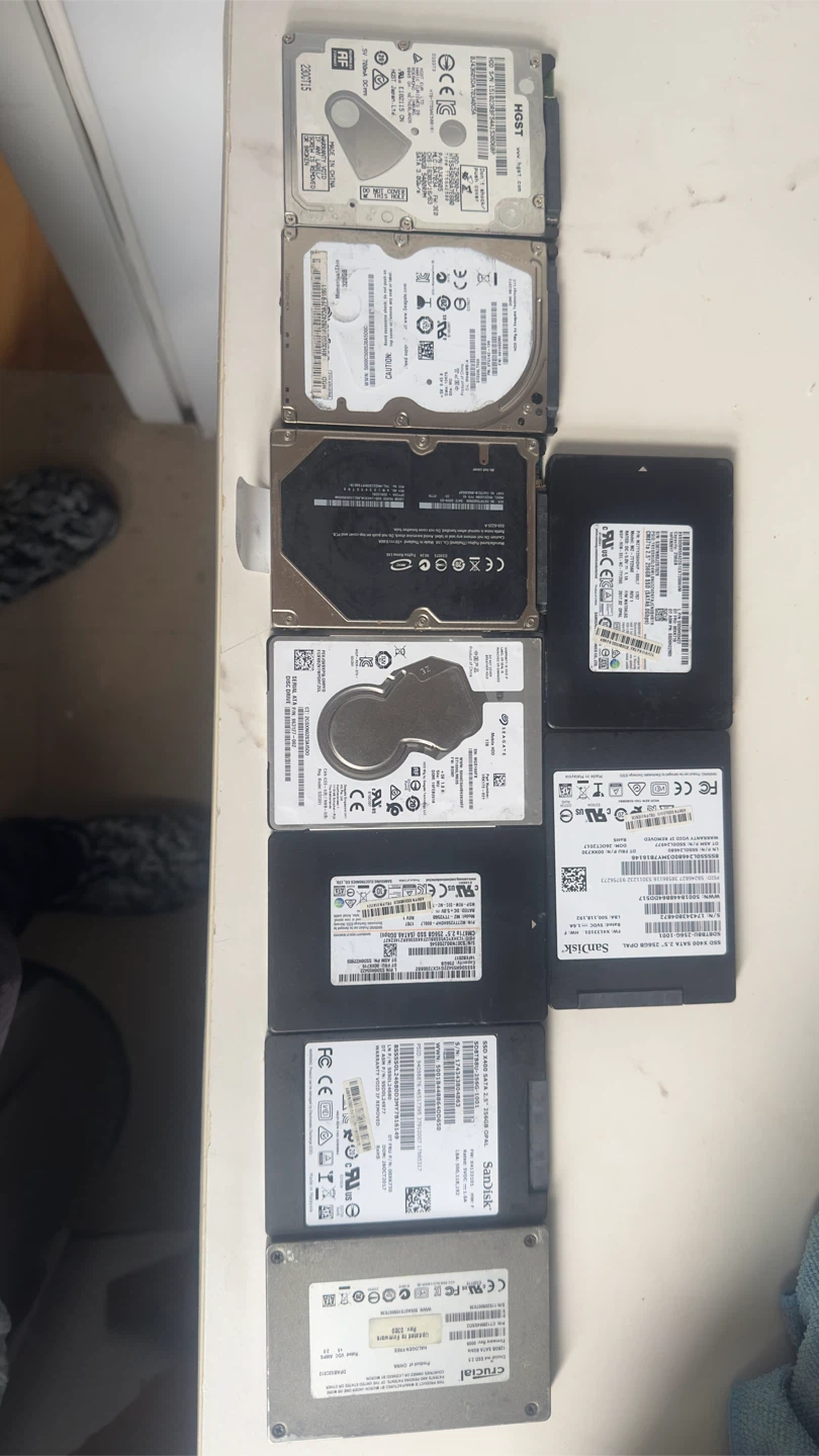 Assorted Hard Drives and SSDs
