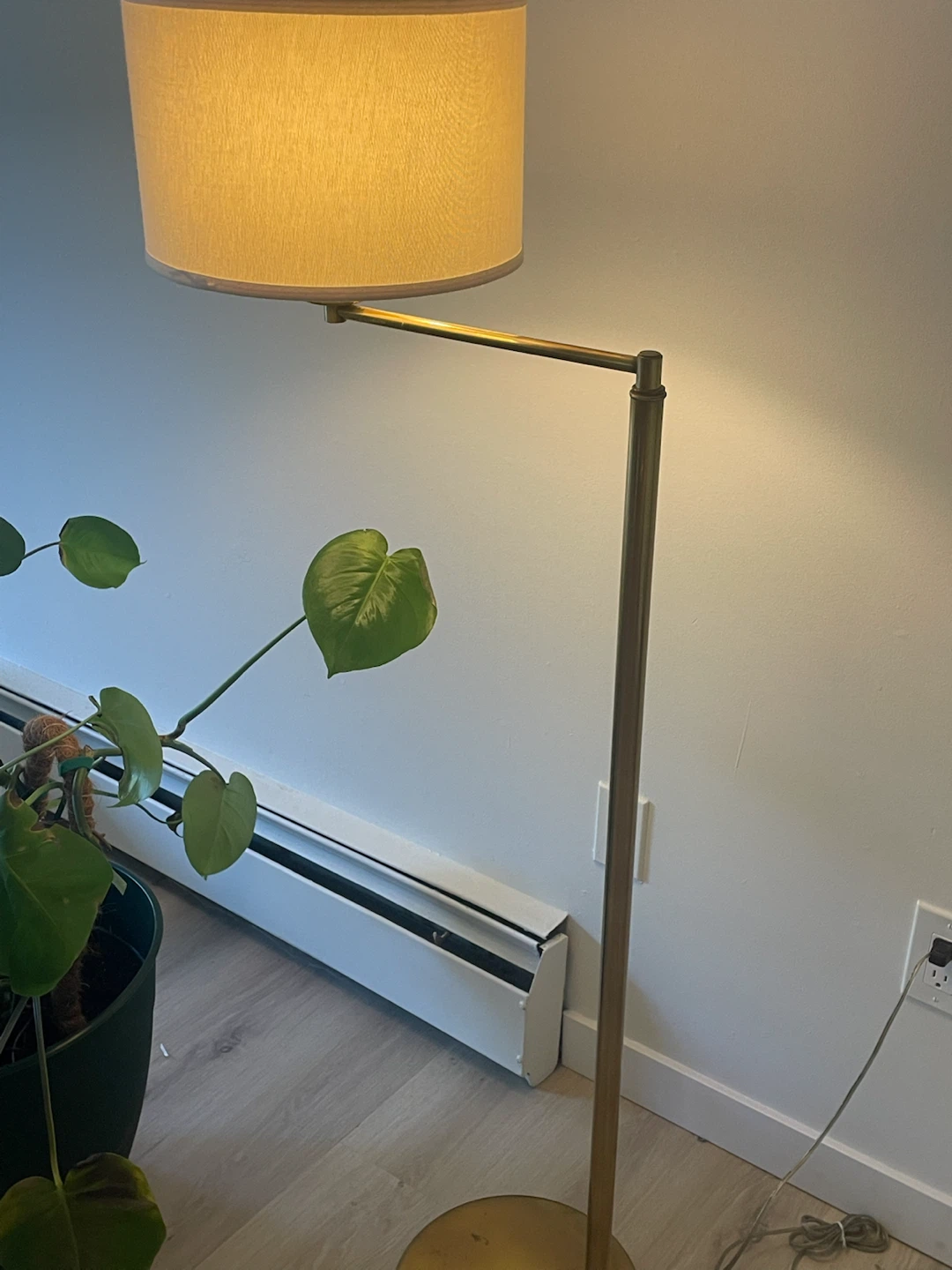 Brass Floor Lamp with Shade - photo 2