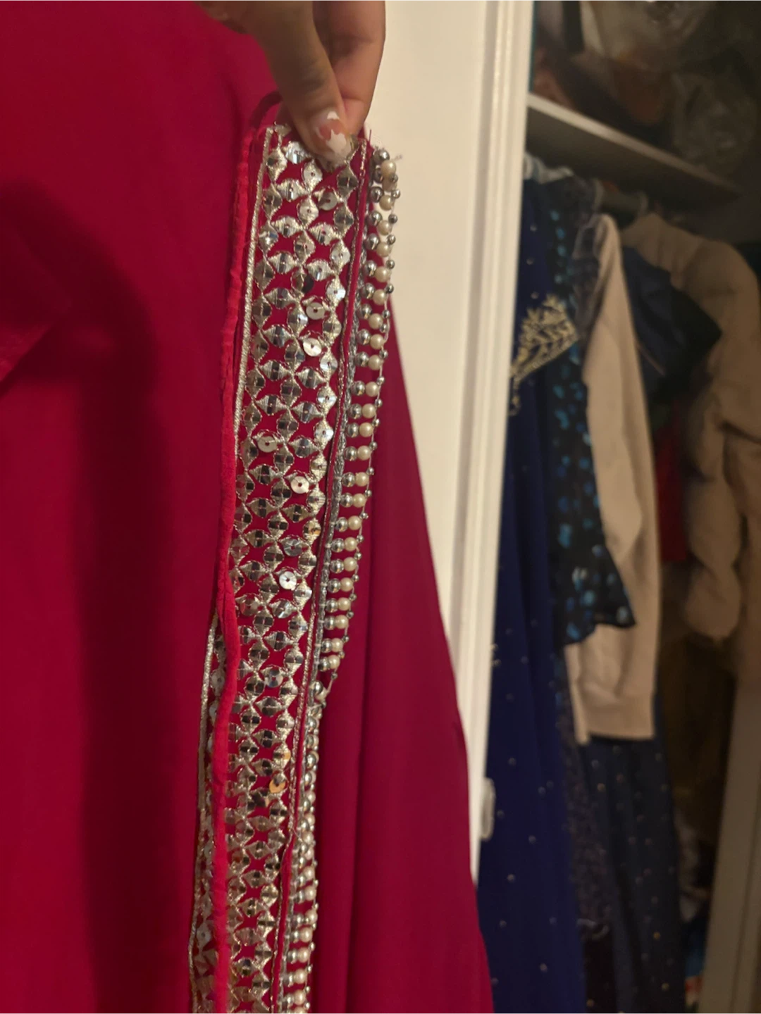 Embellished Pink Kurti Top with Skirt - photo 3