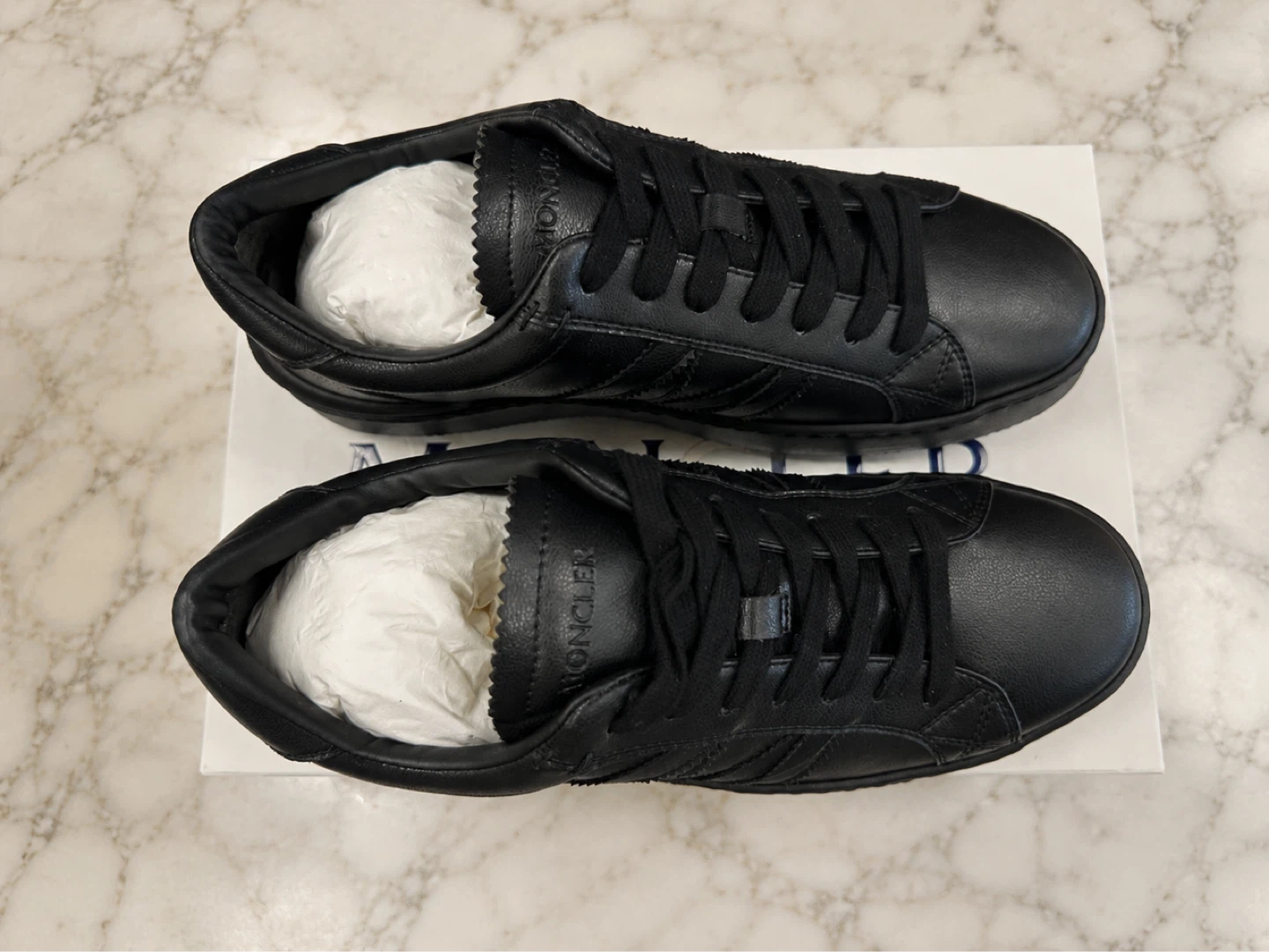 Moncler Black Leather Sneakers - photo 5