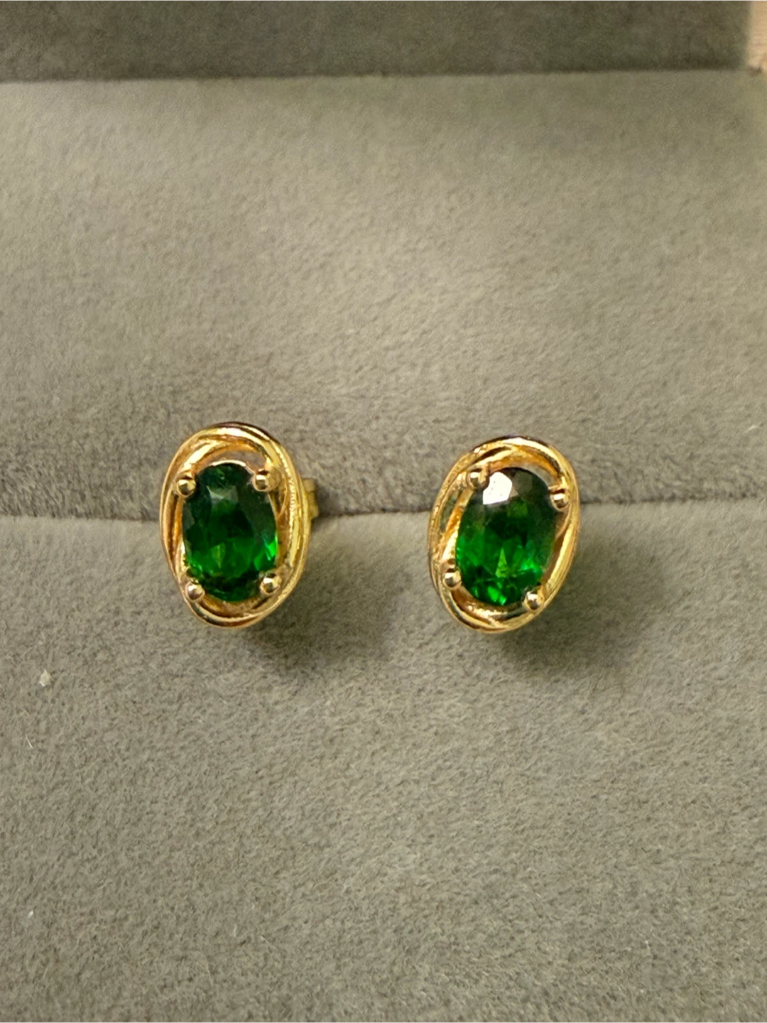 Natural Diopside S925 Silver Earrings