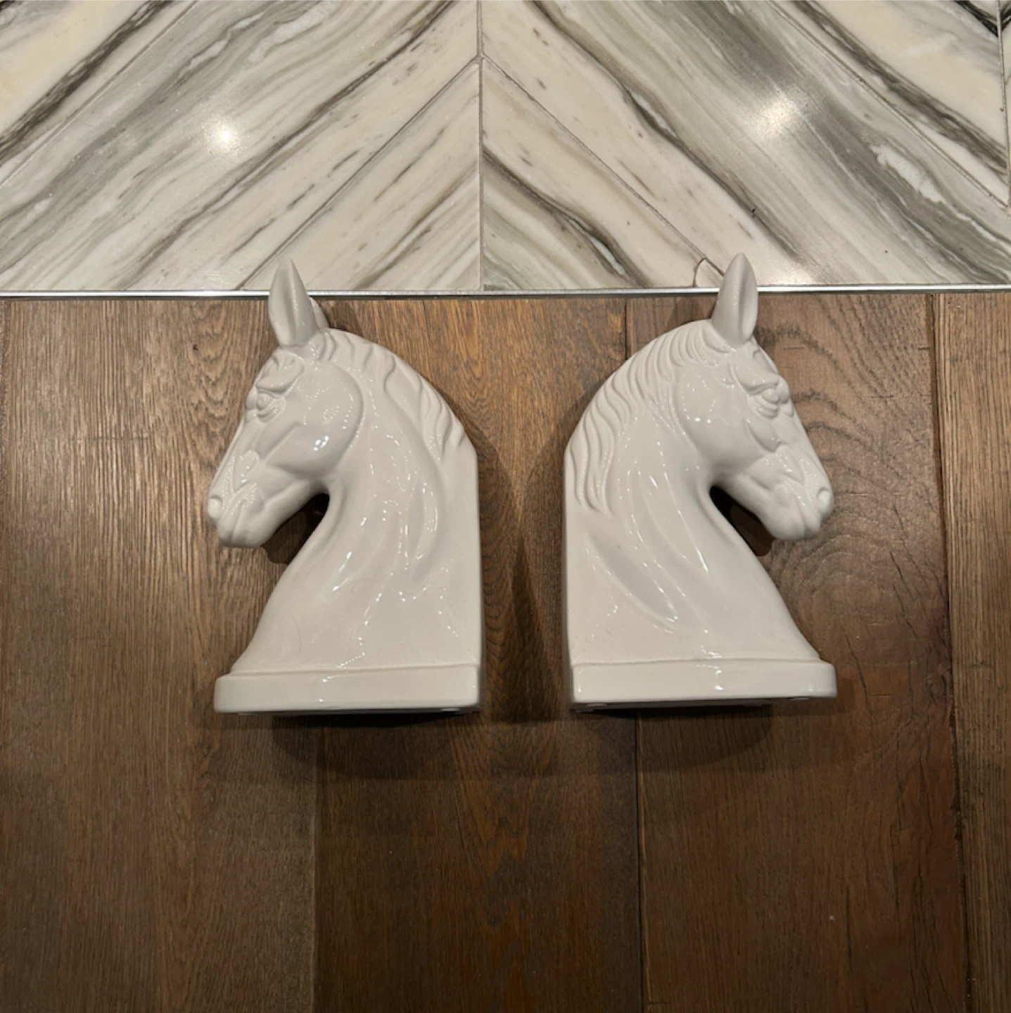 Ceramic Horse Head Bookends