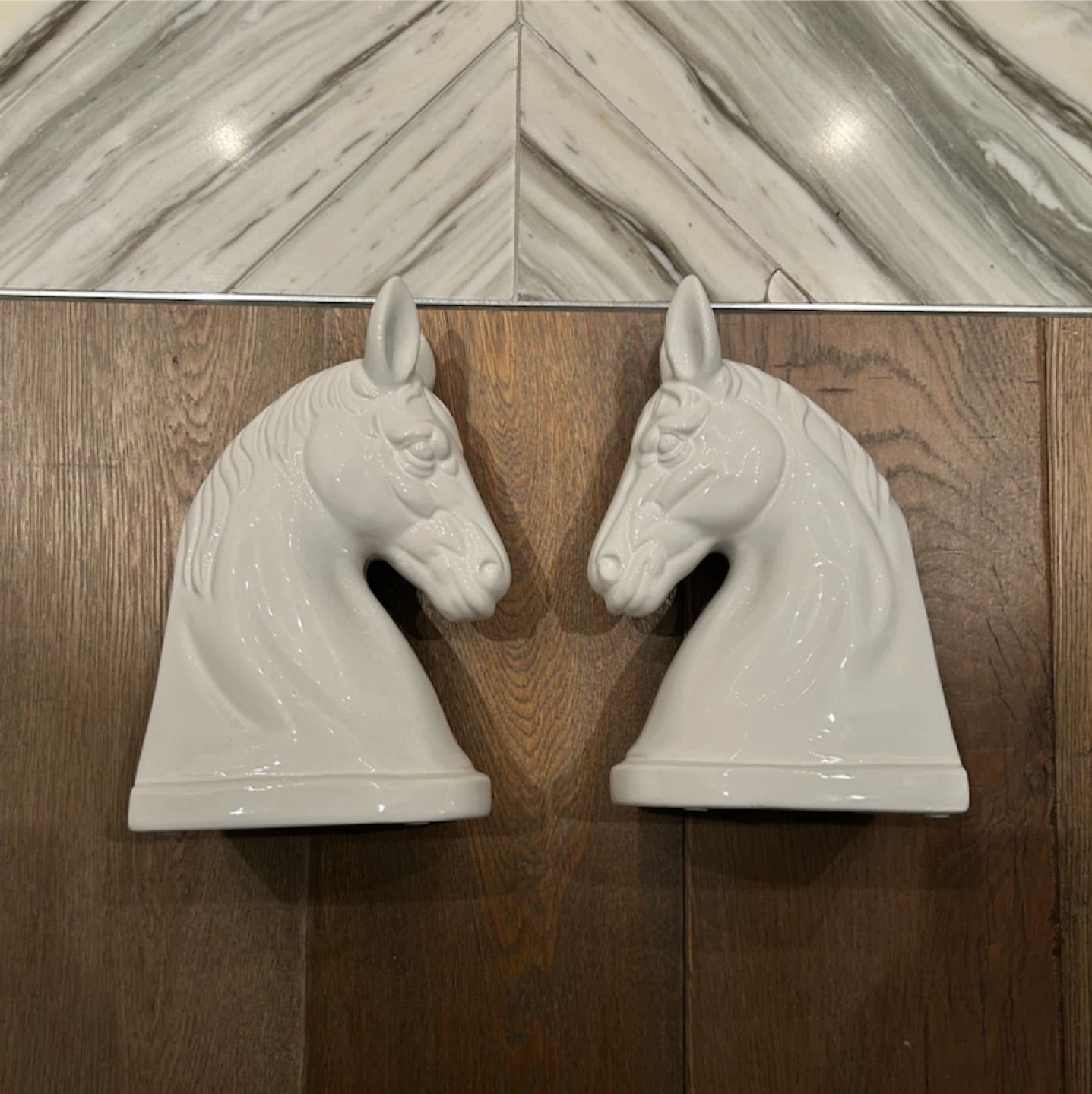 Ceramic Horse Head Bookends - photo 2