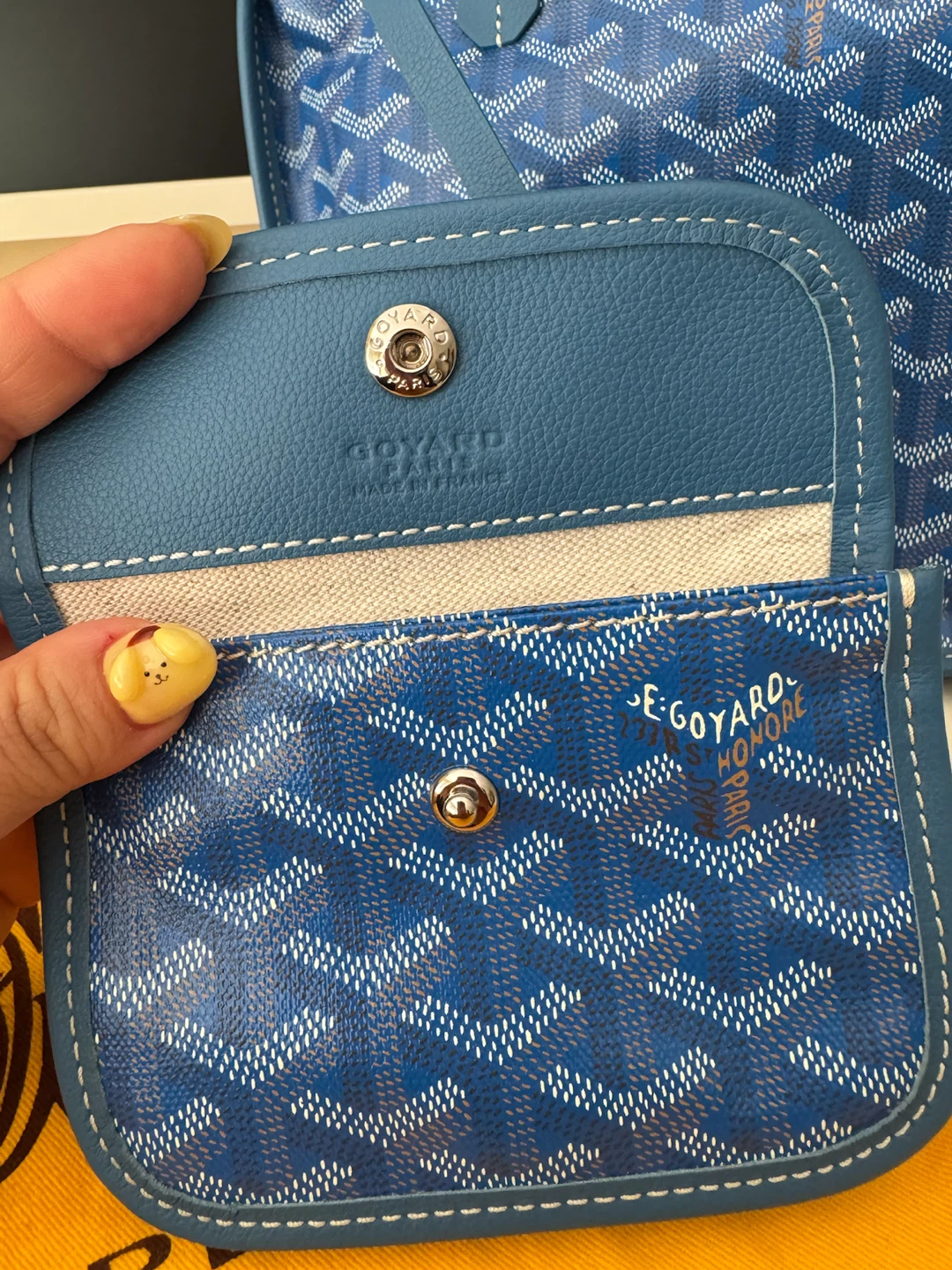 Goyard Mini Anjou Blue Tote Bag with Coin Purse - photo 2