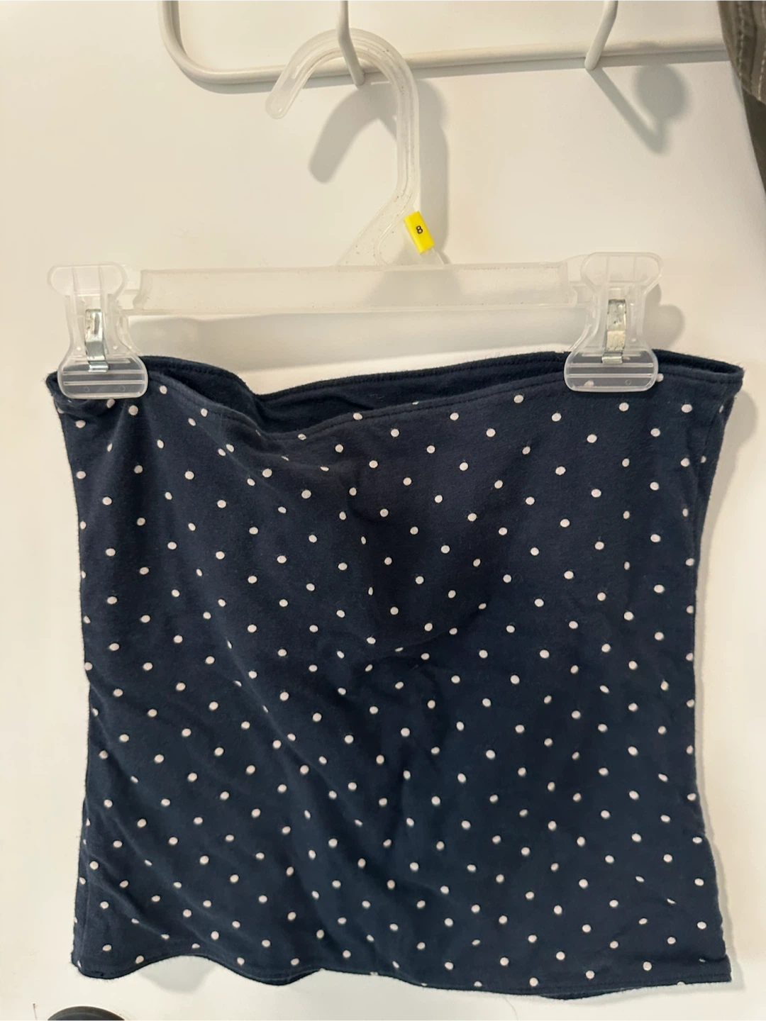 Hollister Navy Blue Tube Top with White Polka Dots - photo 2