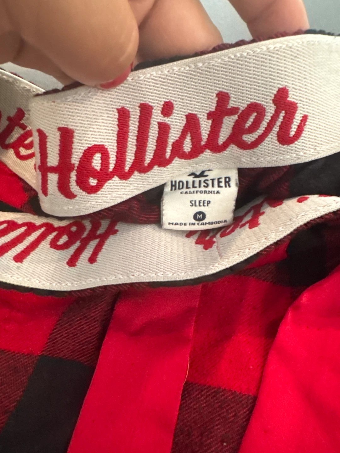 Hollister Red Plaid Sleep Shorts Size M - photo 2