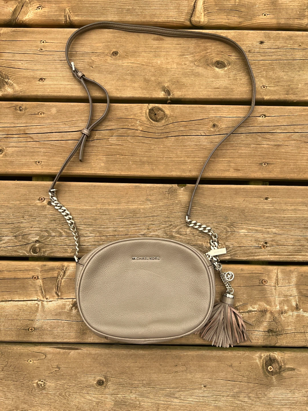 Michael Kors Grey Leather crossbody bag