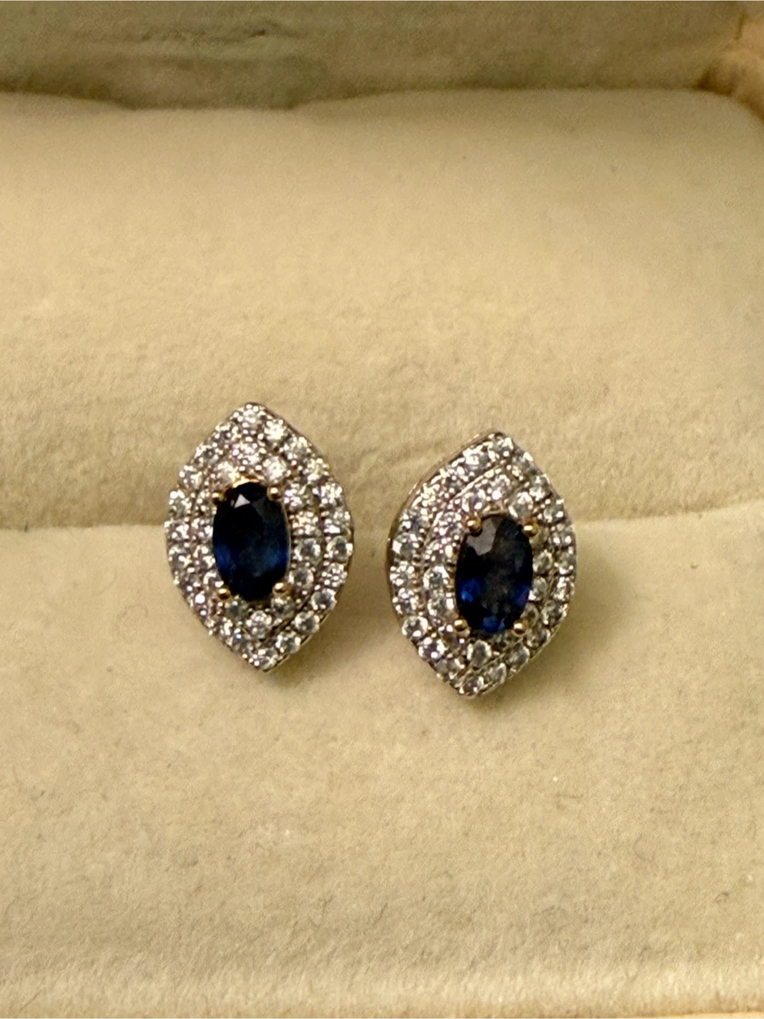 Royal blue Sapphire S925 Silver Earrings