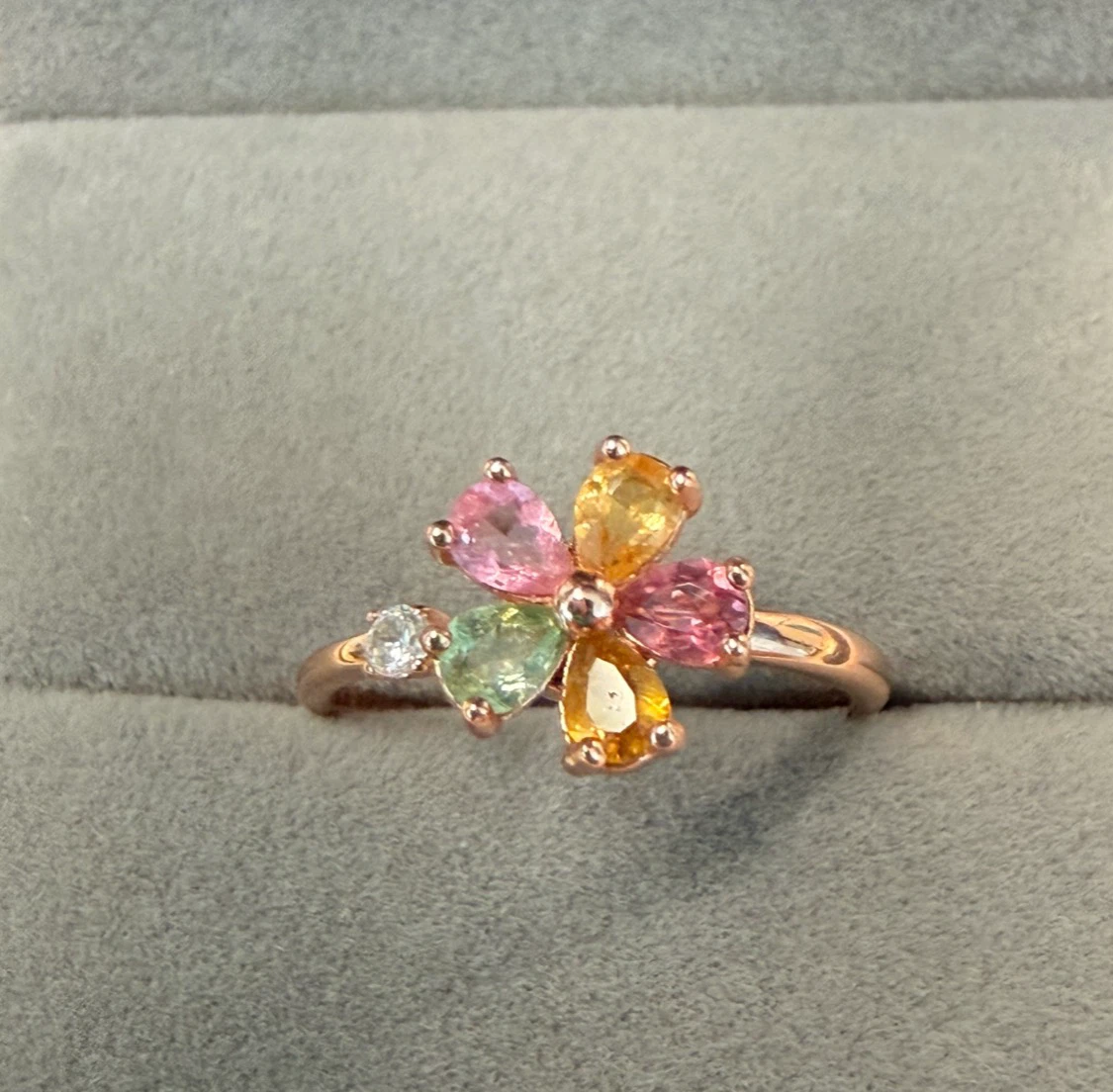 Colourful Tourmaline S925 Spinning Ring