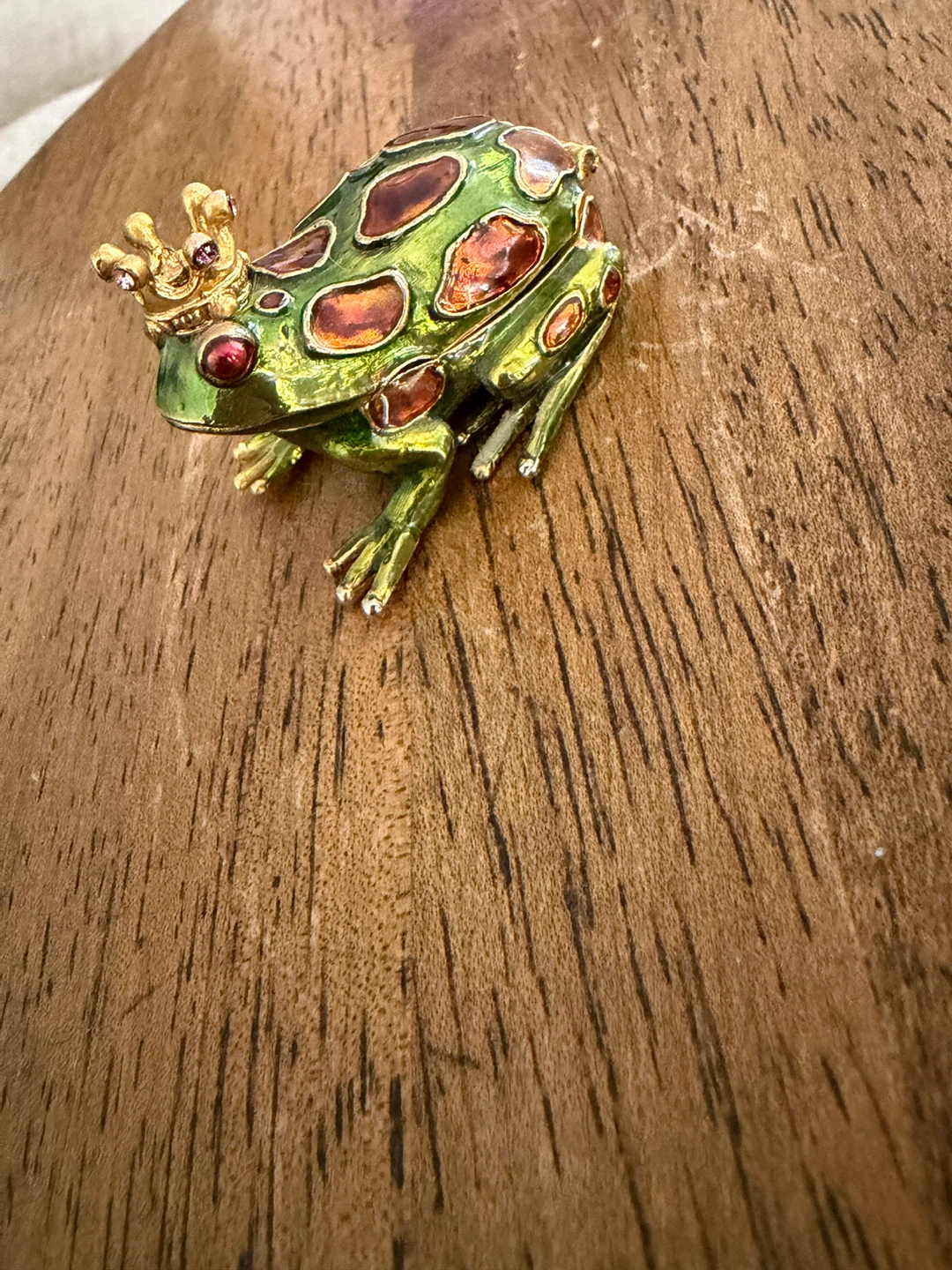 Monet Frog Hinged Trinket Box