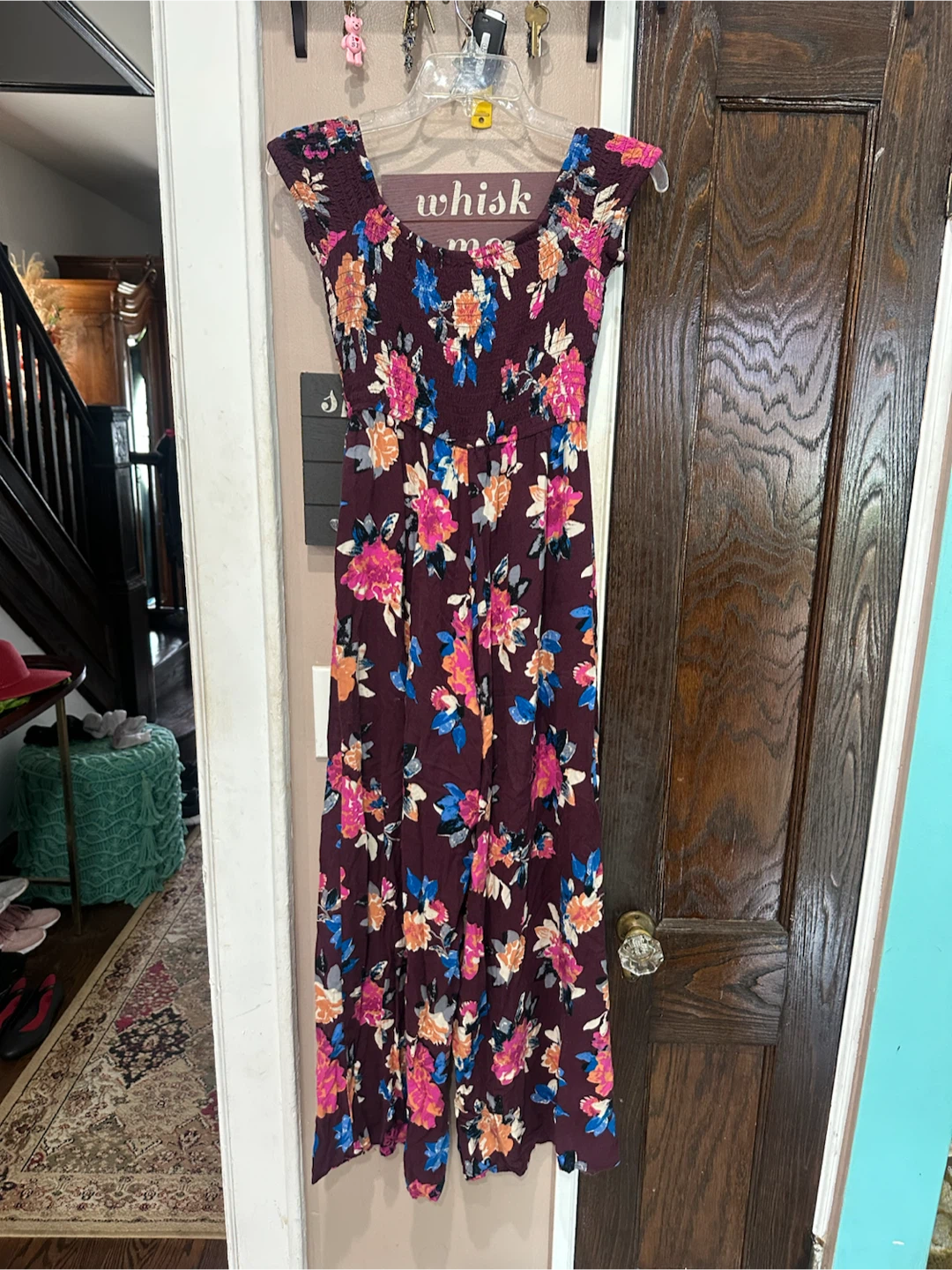 Band of Gypsies Floral Smocked Jumpsuit Size S - photo 5