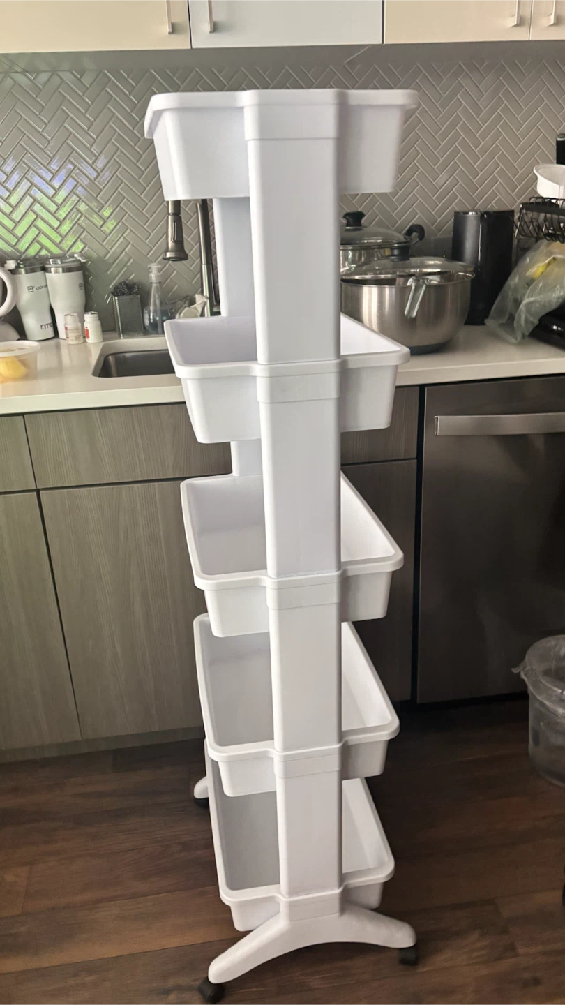 White 5-Tier Rolling Storage Cart - photo 2