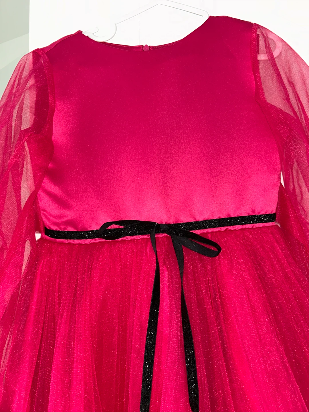 Girls Hot Pink Tulle Dress with Bow - photo 3