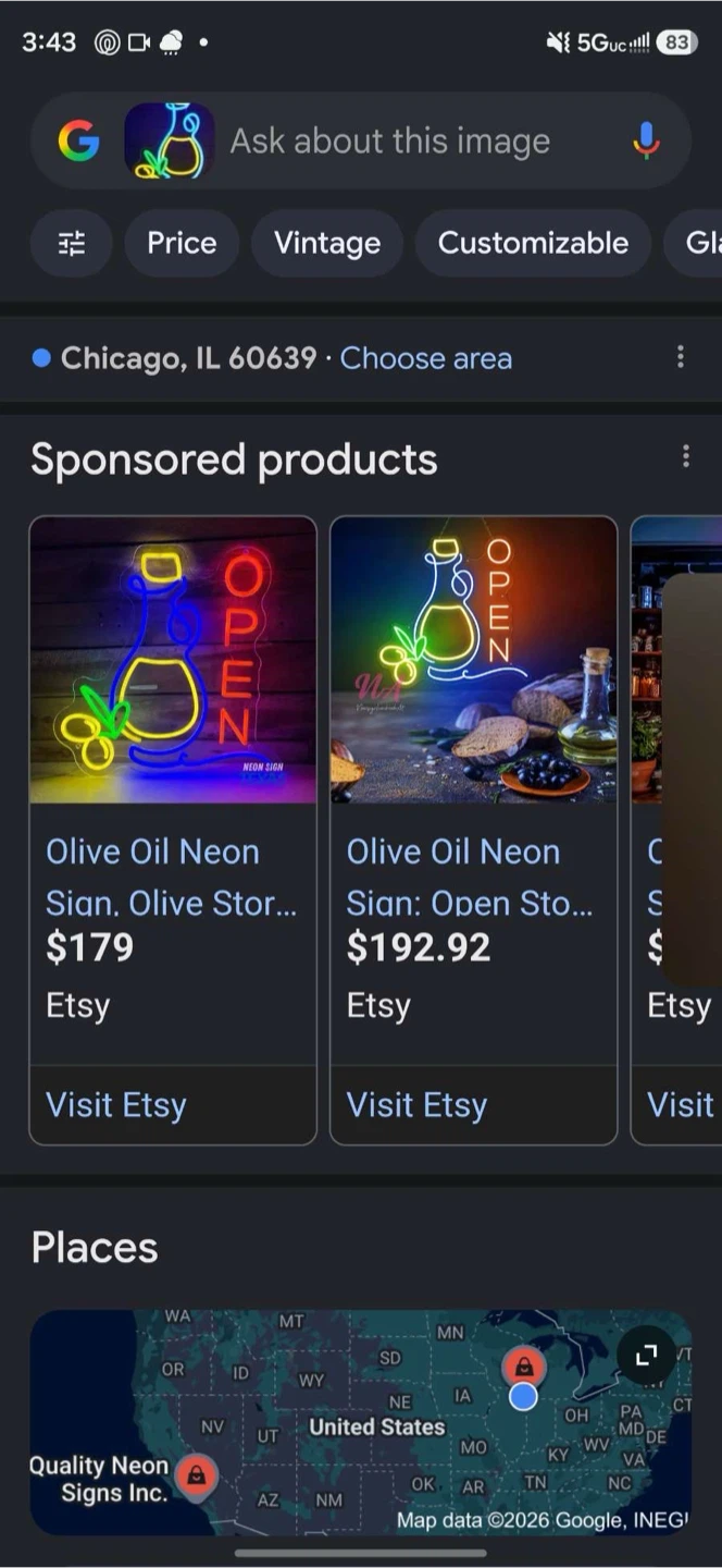 Olive Oil Neon Open Sign - photo 2