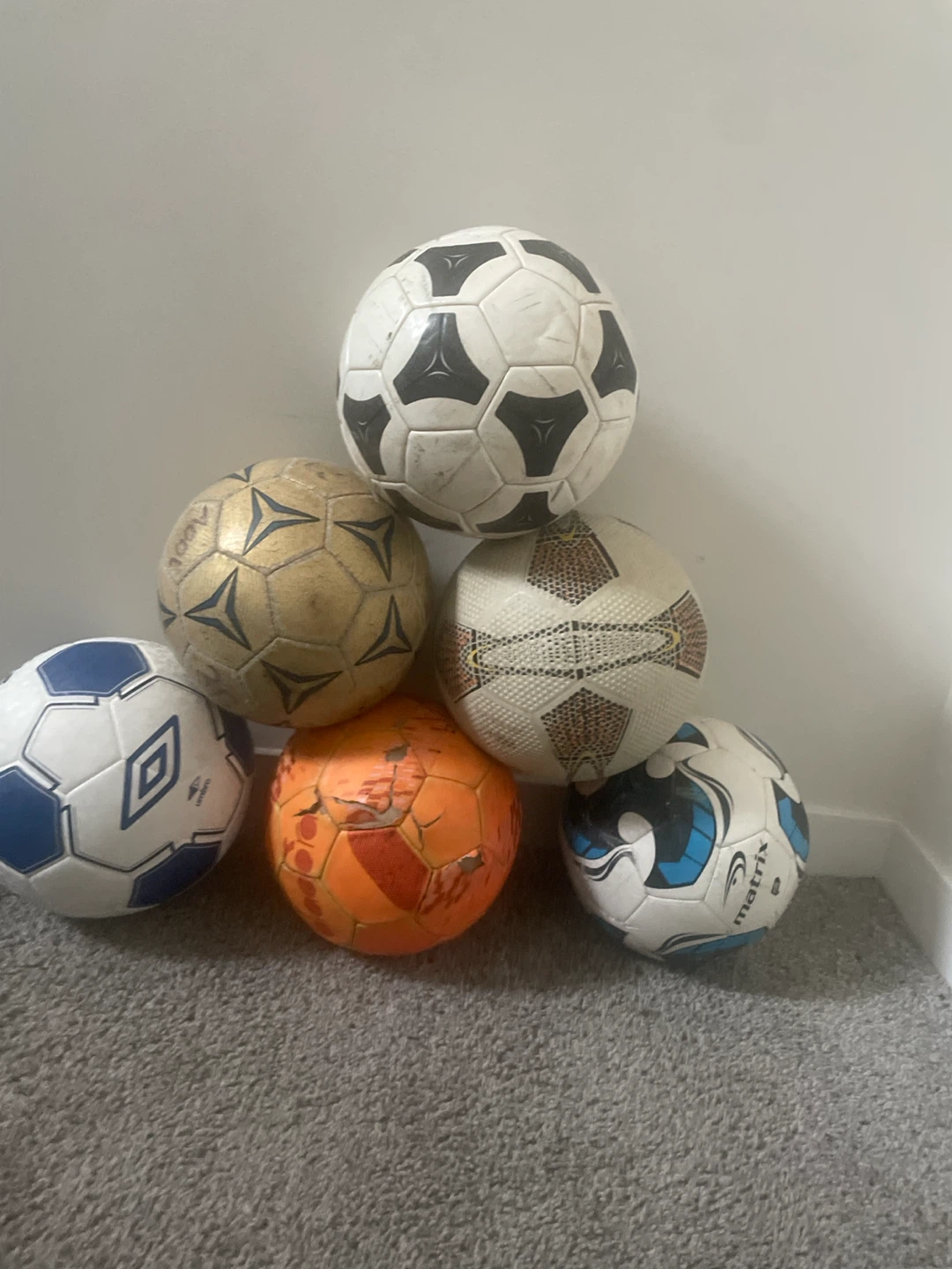 Assorted Soccer Balls (Umbro, Diadora, Matrix)